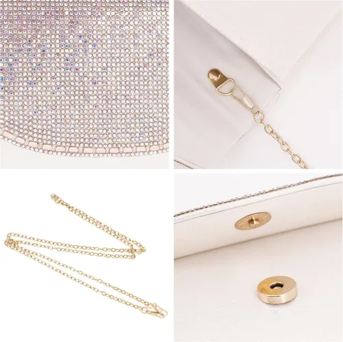 Vista 5 de Naimo Bling Shiny Rhinestone Wedding Evening Party Clutch Handbag Purse