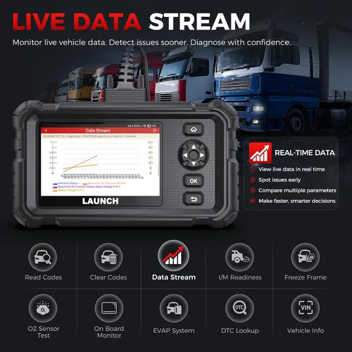 Vista 7 de Launch Escáner de camión resistente CRP129HD con regen DPF y más de 7