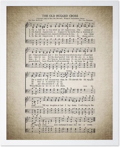 Vista 23 de Poster Master Póster de partitura de música vintage, impresión de himno retro, regalo para músico, amigo, "How Great Thou Art, himno, verso