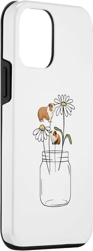 Vista 3 de iPhone 12 mini linda mamá conejillo de indias, funda de flores de conejillo de indias