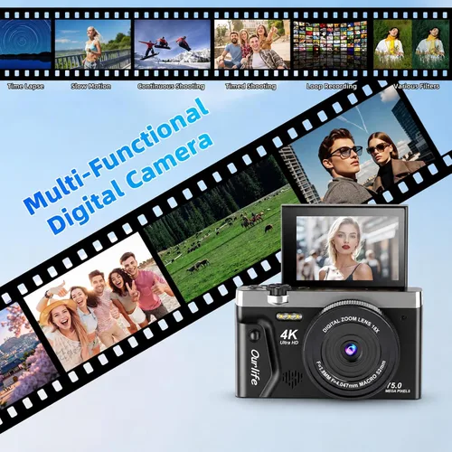 Vista 6 de Cámara digital 4K 75MP para fotografía, cámara con pantalla FILP