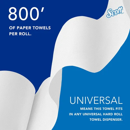 Vista 10 de Scott® Essential - Toallas en rollo duro universales (01040), con Absorbency Pockets™, núcleo de 1.5", blanco