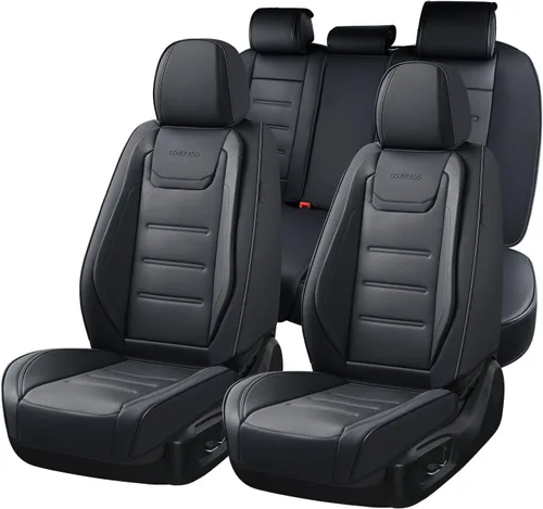 Vista 50 de Coverado Juego completo de fundas de asiento de automóvil, protector impermeable para asiento de automóvil, cojín de asiento de cuero, fundas