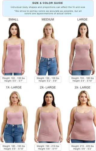 Vista 321 de Emmalise Camisola larga casual básica para mujer, con tirantes ajustables, top en capas