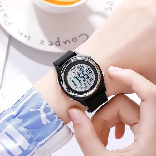 Vista 6 de Gosasa Reloj digital de moda para mujer, reloj multifuncional impermeable deportivo LED para mujer