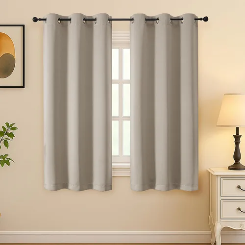Vista 117 de Simplebrand Juego de 2 paneles de cenefa aguamarina para ventana de cocina de 14 pulgadas de largo, cortinas de oscurecimiento de habitación