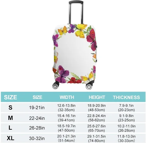 Vista 2 de Funda de equipaje de viaje, funda de maleta de viaje con mariposa, mariposa con hierbas, se adapta a equipaje de 30 a 32 pulgadas, lavable, a prueba
