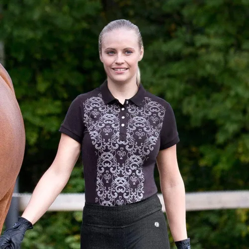 Vista 5 de HORZE Polo de mujer Natalie con estampado elástico