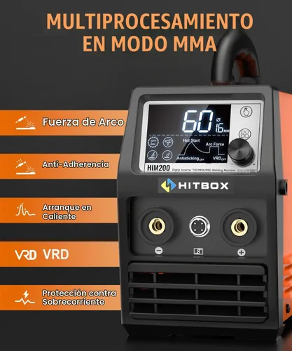 Vista 5 de HITBOX 140A 4 en 1 MIG Soldador, 110V 220V Flux Core MIG/Lift TIG/Stick