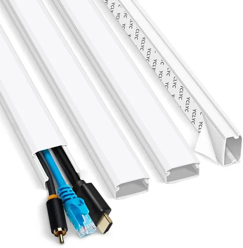 Vista 13 de Funda para cable de 62.8" para pared, cubierta de cable beige para pared, kit de cubierta de cable pintabla para pared, ocultadores de cable