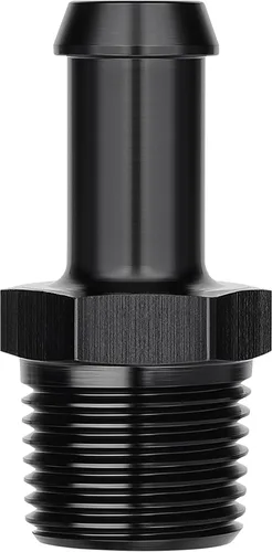 Vista 30 de EVIL ENERGY Adaptador de Conexión de Púa de Manguera 1/2" NPT Macho a 1/2" 45 Grados de Aluminio Negro