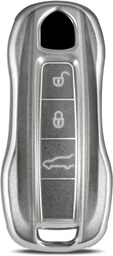 Vista 14 de Funda protectora para llavero inteligente compatible con Porsche 911 Cayenne Panamera TAYCAN de 3 botones sin llave, accesorios de control remoto