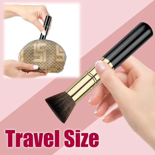Vista 6 de Brochas de maquillaje retráctiles Kabuki, 2 piezas, brocha para polvo/brocha para base, rubor en polvo, bronceador, pulido, líquido, crema