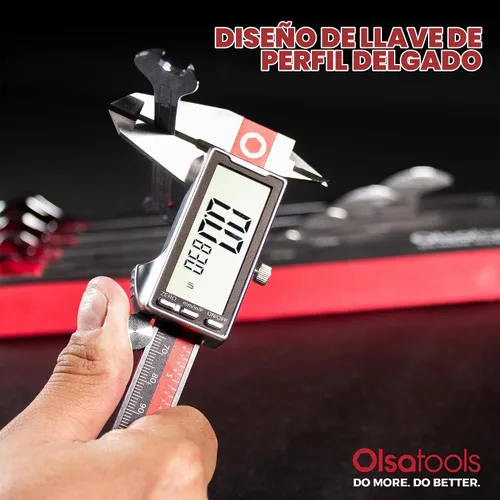 Vista 5 de Olsa Tools Juego de llaves delgadas SAE de 5 piezas, doble extremo abierto Llaves planas dobles de extremo abierto, llaves de acero compactas Cr-v
