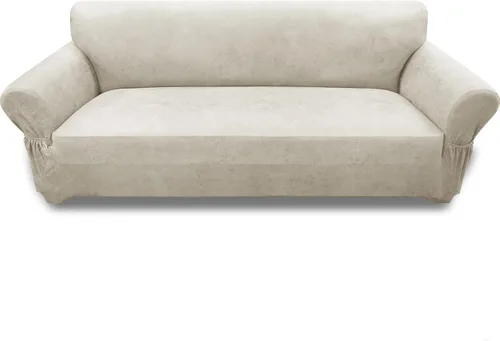 Vista 117 de Fundas para Sillón de 2 Piezas con Cojín en T, Fundas de Aspecto de Cuero para Sofá, Fundas para Sillas, Protector de Muebles Elástico, Funda