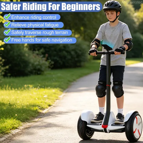 Vista 5 de ToLanbbt Manillar de patinete ajustable para Segway Ninebot Mini PRO con soporte para teléfono, control de palanca de liberación de presión de Negro