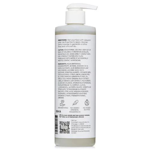 Vista 9 de Advanced Clinicals Limpiador facial suave con vitamina C para mujeres y hombres Jabón limpiador facial de gel con aroma a cítricos Aloe Vera +