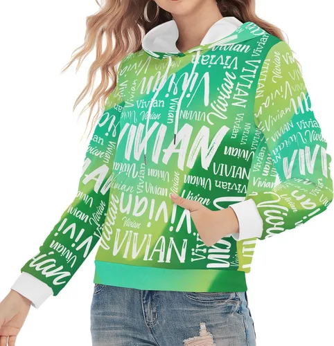 Vista 2 de ITACUSUTOMAS Sudadera con capucha personalizada con nombre para mujer, sudaderas de manga larga