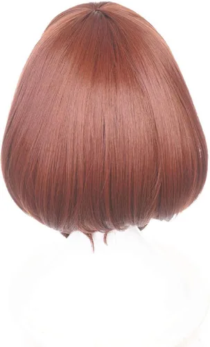 Vista 4 de ZeroGoo Anime Mha Bnha - Peluca para cosplay, incluye gorro de peluca y llavero para mujeres, hombres, adultos, disfraz de Halloween, Negro