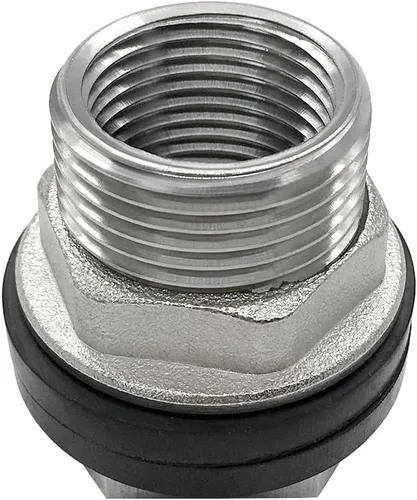 Vista 7 de Beduan Manguera de jardín inoxidable para mamparo, conector de tanque de agua macho de 3/4 GHT a 1/2 hembra, montaje a granel para barriles
