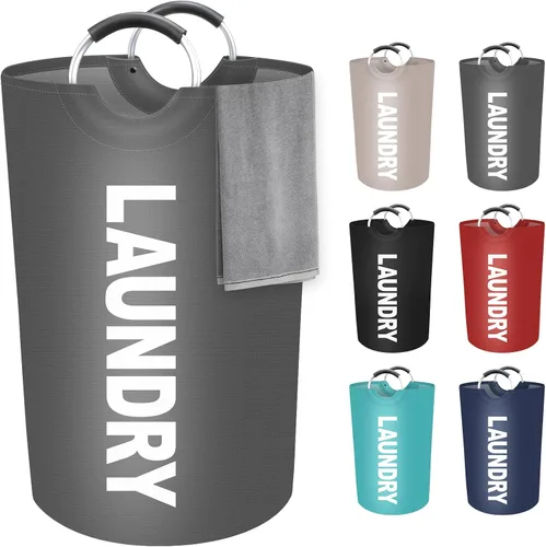 Vista 21 de StorageRight Cesta de Ropa Sucia Grande de 75L, Cesto de Ropa Sucia, Cesto de Ropa Sucia para Lavandería, Plegable, Cestas de Ropa Sucia Negro