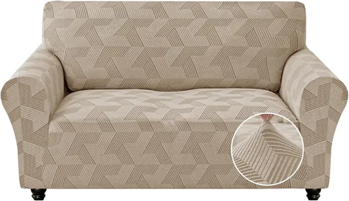 Vista 43 de JIVINER - Juego de 2 fundas elásticas para sillas de comedor, fundas geométricas de jacquard para sillas de comedor, fundas lavables para sillas