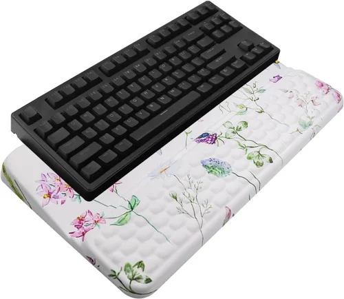 Vista 11 de Soporte para teclado de computadora con reposamuñecas, soporte ergonómico inclinado para teclado - Elevador de teclado con almohadilla para muñeca