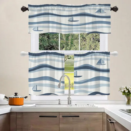 Vista 85 de Shrahala Orange Autumn Autumn Blackout Curtain Tiers, Fall Kitchen Valance Light Blocking Tier Drapes with Rod Pocket, 2 Pack 26 X 24 in