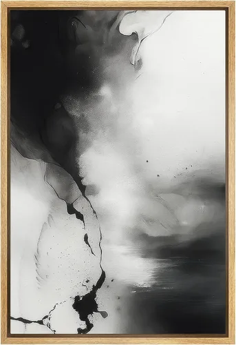 Vista 55 de SIGNFORD Lienzo enmarcado para pared, pinos sepia, bosques, bosques, naturaleza, ilustraciones de área silvestre, arte digital, arte moderno