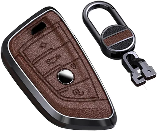 Vista 5 de SANRILY Funda de llavero negra sin llave para BMW Serie 3 Serie 5 Serie 6 Serie 7 Serie 2020 2021 X1 X3 X4 M5 Carcasa de metal con llavero, Negro