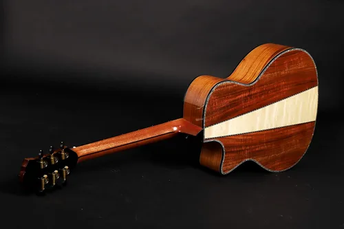 Vista 8 de Guitarra acústica tipo GA de madera maciza de 41 pulgadas, CHWOCHI C-70, guitarra trasera de koa y arce, natural