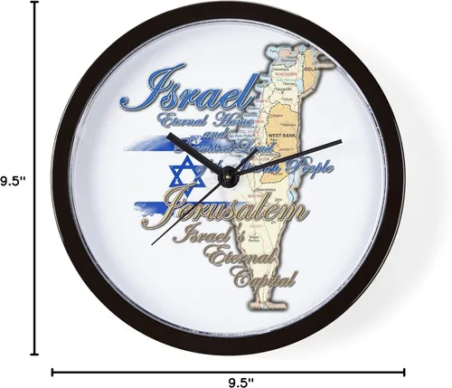 Vista 6 de CafePress Israel, Jerusalén - Reloj de pared de 10 pulgadas para sala de estar, cocina u oficina