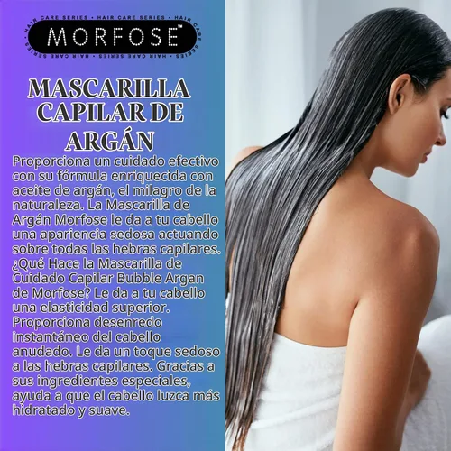 Vista 4 de Morfose - Mascarilla de argán para rizos, encrespamiento, decolorado, cabello BLonde, mascarilla para el cabello acondicionador profundo, mascarilla