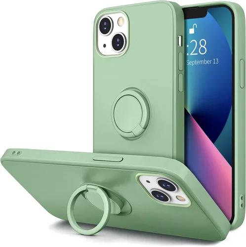 Vista 20 de Hython Funda para iPhone 13 con soporte de anillo [soporte de anillo giratorio de 360° con soporte magnético] [Soporte de montaje en automóvil]