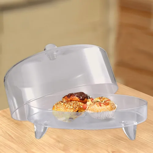 Vista 8 de Soporte de acrílico para pasteles con tapa de cúpula: soporte cubierto elegante para tartas con patas grande con cúpula uso como soporte, cubierta