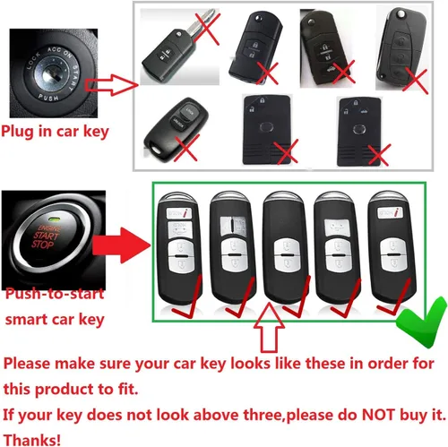 Vista 2 de Funda para llavero de fibra de carbono genuina para Mazda 2 3 Axela 5 6 Atenza 8 CX-3 CX-4 CX-5 CX-7 CX-9 MX-5 Miata para Toyota Yaris para Scion iA
