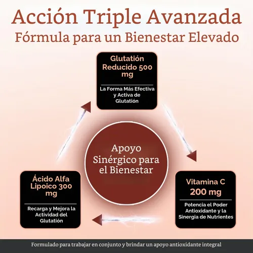 Vista 5 de Glutatión 1000 mg x 360 tabletas (6 botellas de 60) - con 500 mg de glutatión, 300 mg de ALA y 200 mg de VIT C por tableta