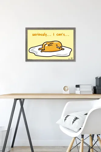 Vista 6 de Trends International Gudetama - I Can't Wall Poster, 14.725" x 22.375", Barnwood Framed Version