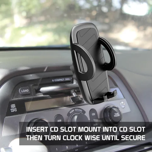 Vista 5 de Cellet Soporte para teléfono inteligente para automóvil con ranura para CD, compatible con soporte para teléfono celular, compatible con iPhone 12