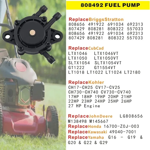 Vista 3 de Reemplazo de bomba de combustible 691034 692313 Briggs 808492 597338 Kohler 17hp-27hp para tractor de cortacésped, carrito de golf, motor Kawasaki