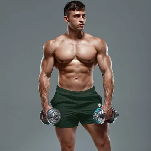 Vista 5 de Pantalones cortos de entrenamiento de gimnasio para hombre, pantalones cortos de entrenamiento de 3 pulgadas, pantalones cortos de gimnasio atlético