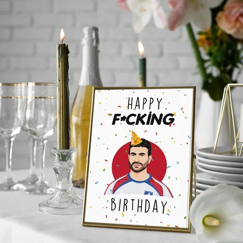 Vista 6 de BENNLOOS Divertidas tarjetas de cumpleaños de Roy Kent, regalos para él y ella Birthday Celebration, Soccer Comedy Inspired Design, Premium 8 x