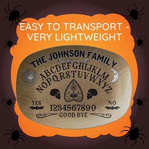 Vista 9 de Ouija Board Spirit Board Planchette Personalized Platter, Sun Moon Skull Bats Evil Eye Halloween Platter For Serving Food, Halloween Party Platter