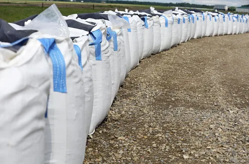 Vista 8 de DURASACK Bolsas de basura para contratistas resistentes para obras en masa de 200 galones, color blanco, tejidas de polipropileno para demolición