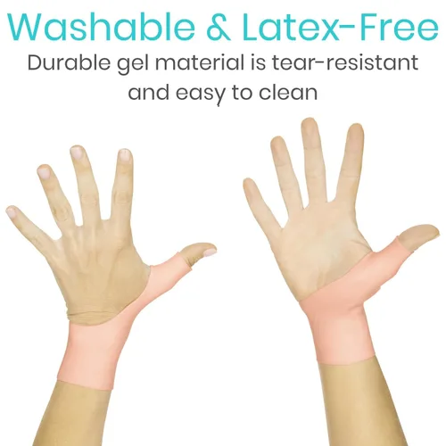 Vista 6 de Vive Muñequera de gel para pulgar (par) – Soporte de mano Cool Wrap para artritis Dequervains Tenosinovitis, dolor articular esguince, estabilizador