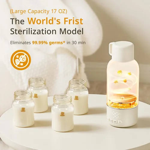 Vista 6 de Snow Bear - Calentador de biberones portátil para viajes, calentamiento rápido en 2.5 minutos para leche materna y fórmula, batería de 10200mAh