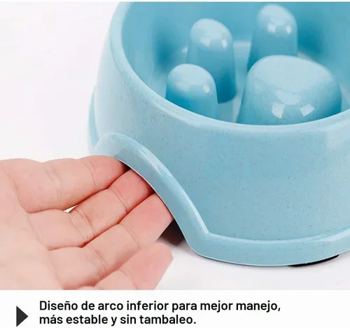 Vista 3 de Tineer Cuenco de acero inoxidable para mascotas de alimentación lenta para Blanco