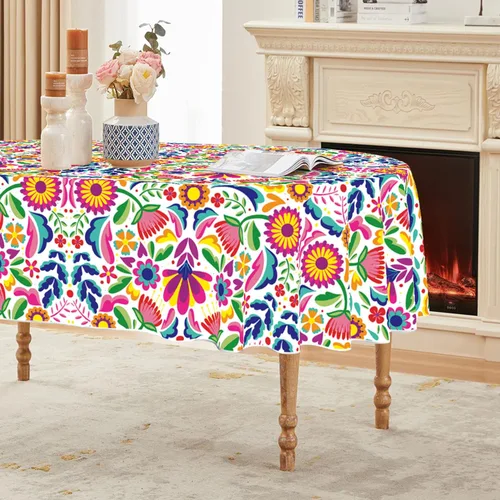 Vista 11 de Horaldaily Mantel de México 52x70 Pulgadas Rectangular, Halloween Cinco De Mayo Fiesta Lavable Cubierta de Mesa Estacional para Decoración de Fiesta