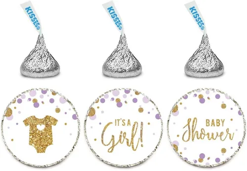 Vista 9 de Andaz Press Colección de fiesta de baby shower con purpurina dorada y lavanda, banderín colgante con cuerda, Welcome Baby!, 5 pies, 1 juego