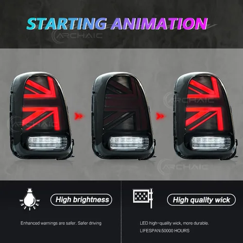 Vista 3 de Luces traseras compatibles con MINI Countryman Coopers Hatchback F60 2017-2020 Animación de inicio/señal de giro secuencial/Plug & Play/Par